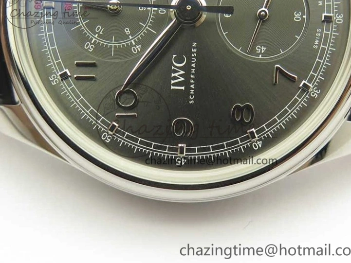 MIROTIME 0308 Portuguese Chrono SS ZF 1:1 Best Edition Gray Dial SS On Black Leather Strap A ZipUp 7215